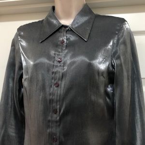 Vintage Express Silver Button Down Shirt SizeSizeS